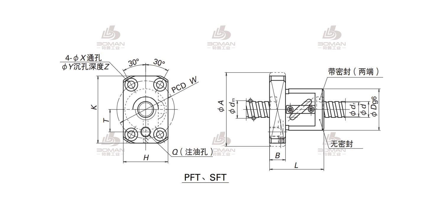 PFT1204-3-SFT滚珠丝杠螺母