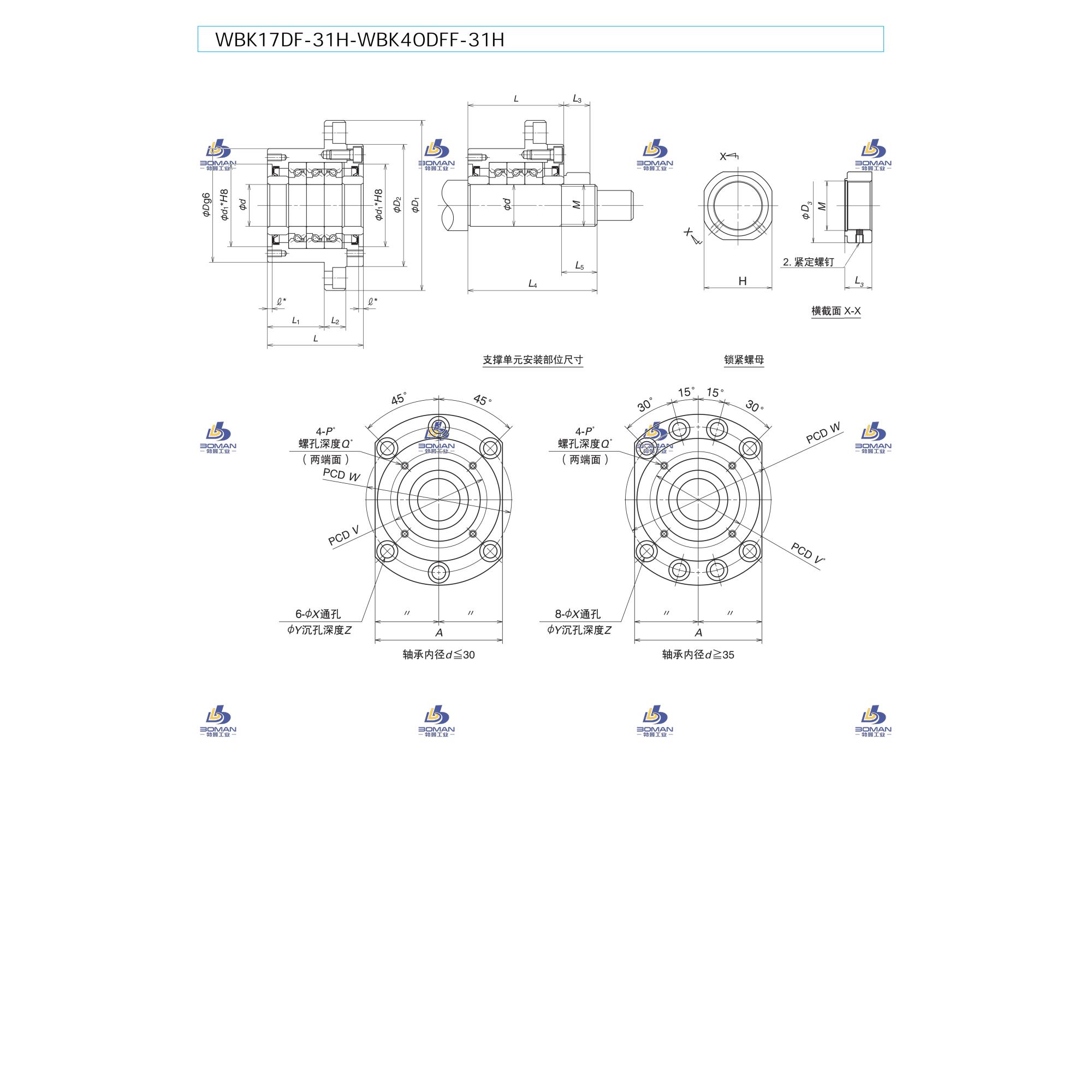 WBK40DF-31H-NSK重载支撑单元